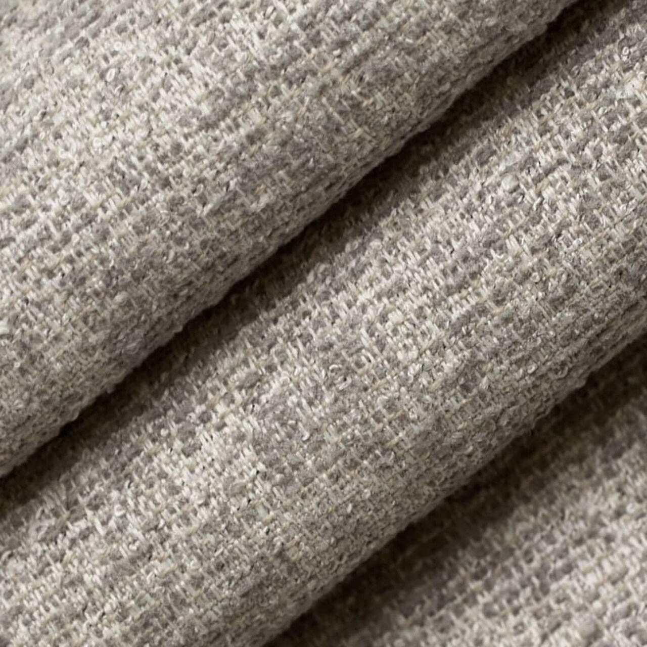 Grey Performance Pet Friendly Textured Tweed Upholstery Fabric by The Yard - SKU: Erica Stone